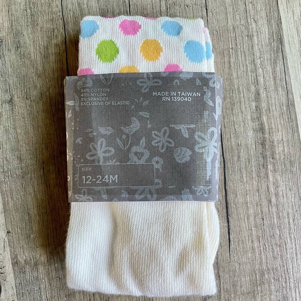 NWT Matilda Jane Polka Dot Kids footless Tights - Pink, Orange, Green, Blue